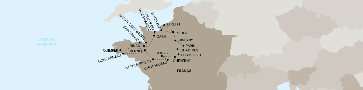 Encantos da Normandia, Bretanha e Castelos do Loire