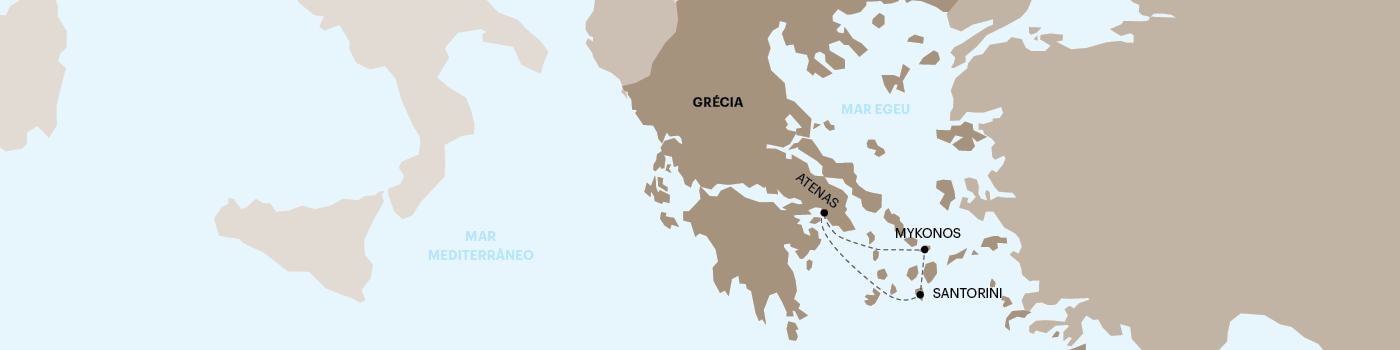 Combinado Atenas, Mykonos e Santorini